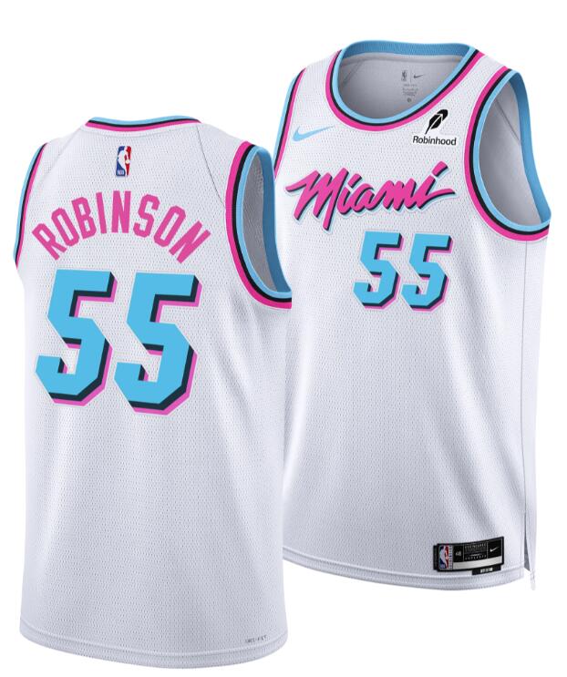 Mens Miami Heat #55 Duncan Robinson Nike Original Vice Swingman Jersey White