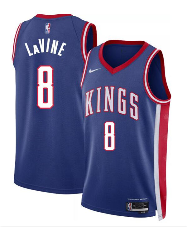 Mens Sacramento Kings #8 Zach LaVine 2024-25 Blue City Edition Jersey