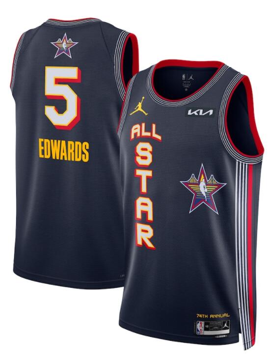 Unisex Minnesota Timberwolves #5 Anthony Edwards Navy 2025 NBA All-Star Game Swingman Player Jersey