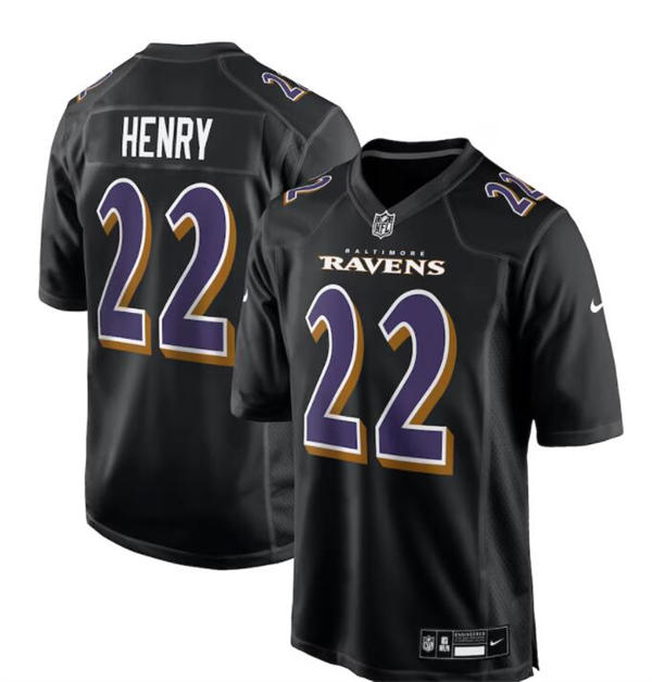 Men's Baltimore Ravens #22 Derrick Henry Nike Fashion Jersey - Carbon Black