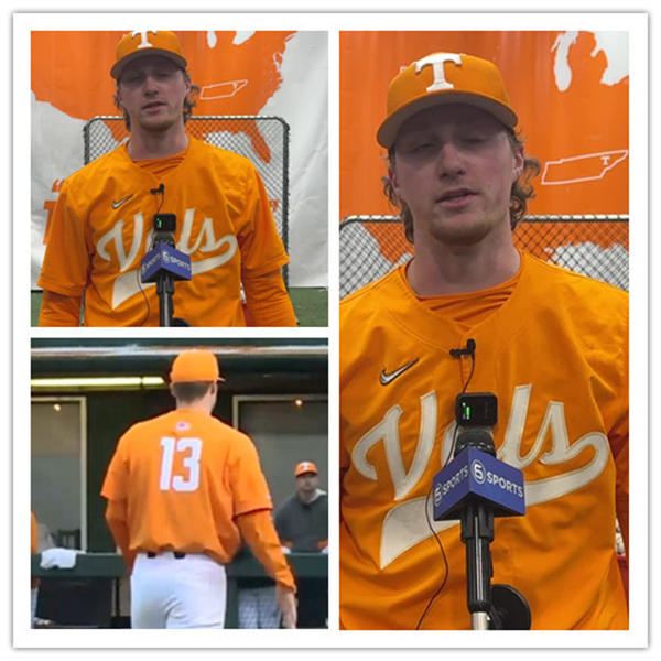 Mens Youth Tennessee Volunteers #13 Chase Silseth 2022 Diamond Nike Orange Vols College Baseball Game Jersey