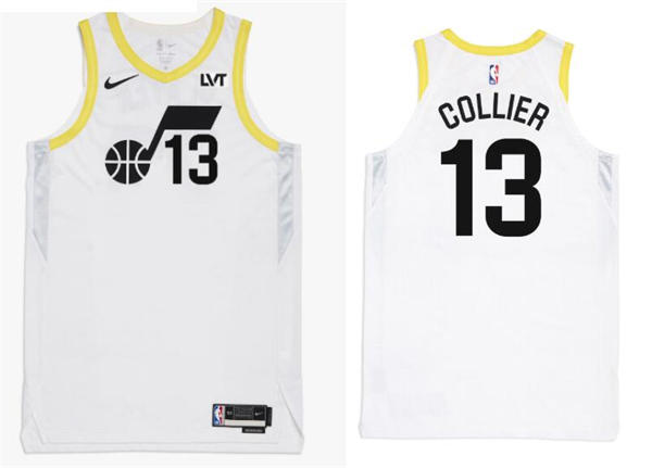 Mens Utah Jazz #13 Isaiah Collier Nike White Association Edition Jersey