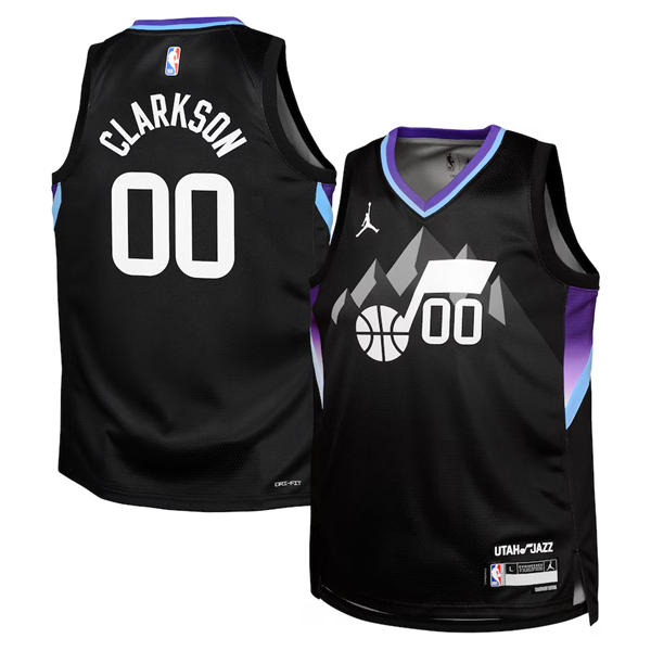 Mens Utah Jazz #00 Jordan Clarkson Black Statement Edition Swingman Jersey
