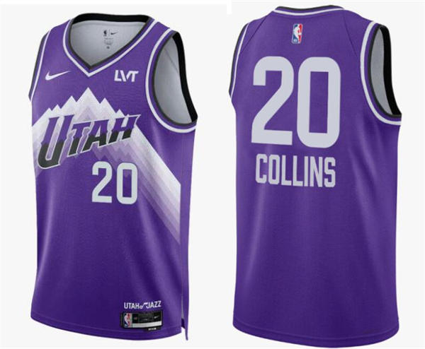 Mens Utah Jazz #20 John Collins 2024-25 Purple City Edition Swingman Jersey
