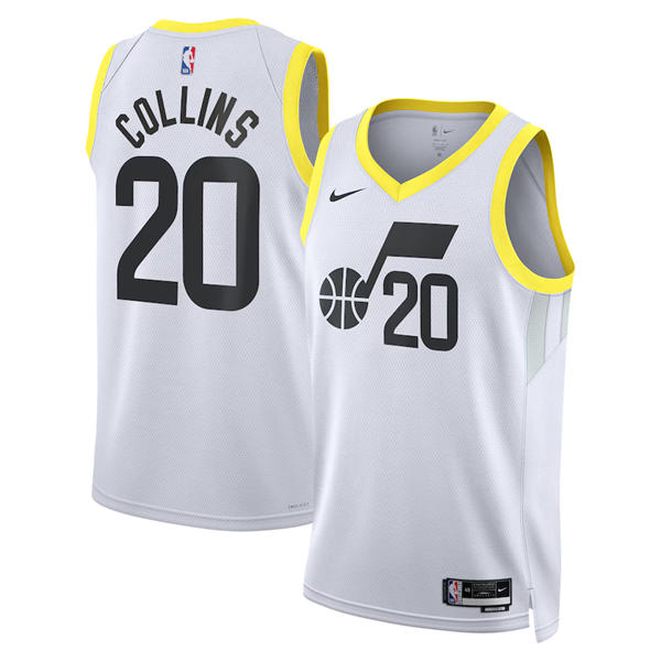 Mens Utah Jazz #20 John Collins Nike White Association Edition Jersey