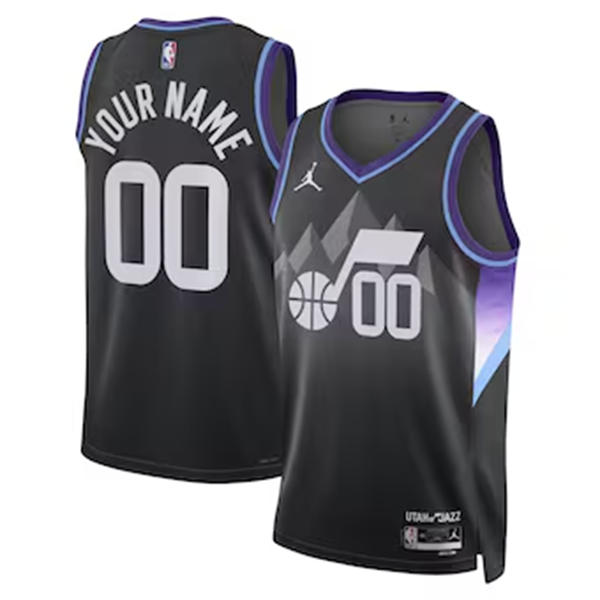 Mens Youth Utah Jazz Custom Black Statement Edition Swingman Jersey
