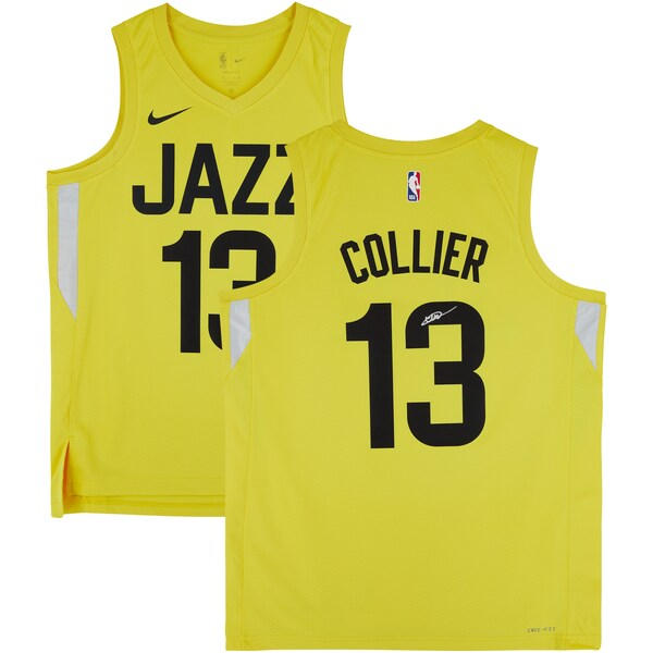 Mens Utah Jazz #13 Isaiah Collier Nike Gold Icon Edition Swingman Jersey