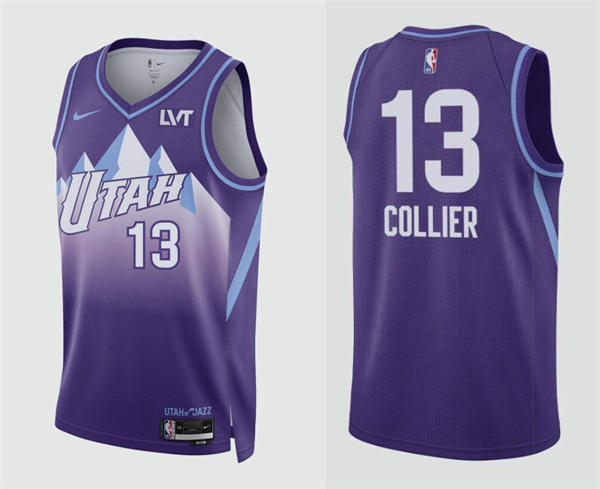 Mens Utah Jazz #13 Isaiah Collier 2024-25 Purple City Edition Swingman Jersey