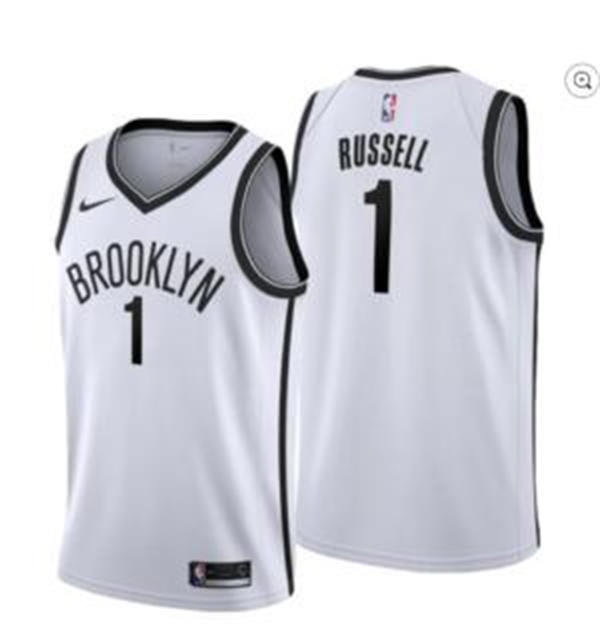 Mens Brooklyn Nets #1 D'Angelo Russell Nike White  Association Edition Player Jersey