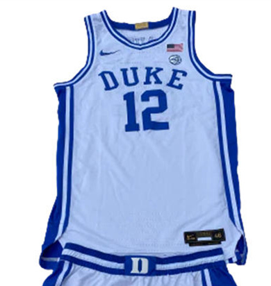 Mens Duke Blue Devils #12 Cameron Boozer 2025 White College Basketball Game Jersey