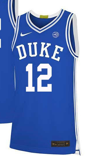 Mens Duke Blue Devils #12 Cameron Boozer 2025 Royal College Basketball Game Jersey