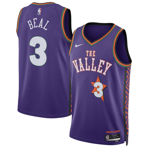 Mens Phoenix Suns #3 Bradley Beal 2024-25 Purple City Edition Jersey