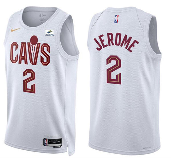 Mens Cleveland Cavaliers #2 Ty Jerome 2024-25 White Association Edition Swingman Jersey