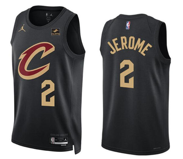 Mens Cleveland Cavaliers #2 Ty Jerome 2024-25 Black Statement Edition Swingman Jersey