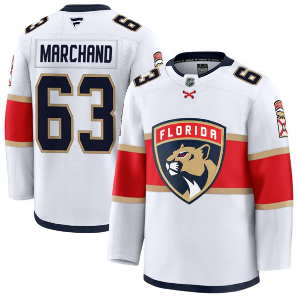 Men's Florida Panthers #63 Brad Marchand Fanatics White Away Player Jersey