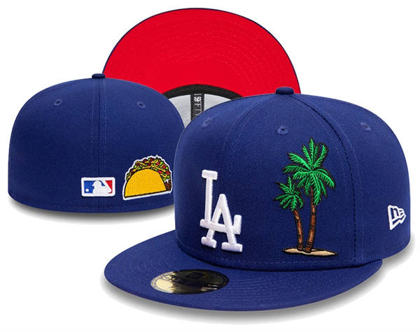 Embroidered Los Angeles Dodgers Royal Red Fitted Hat YD25321 (11)