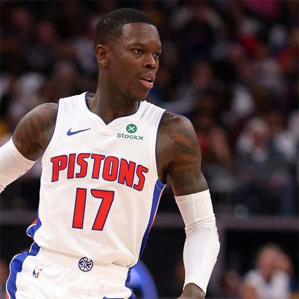 Mens Detroit Pistons #17 Dennis Schroder White Association Edition Jersey