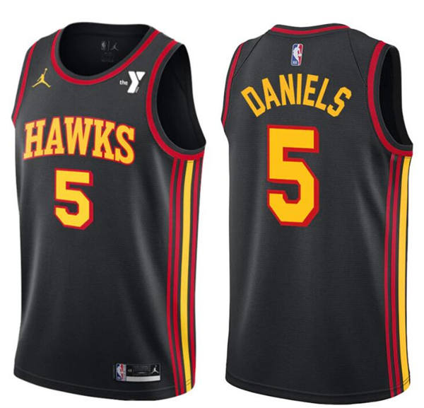 Mens Atlanta Hawks #5 Dyson Daniels Black Statement Edition Swingman Jersey