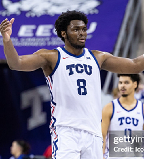 Mens Youth TCU Horned Frogs #8 Ernest Udeh Jr. White TCU College Basketball Game Jersey