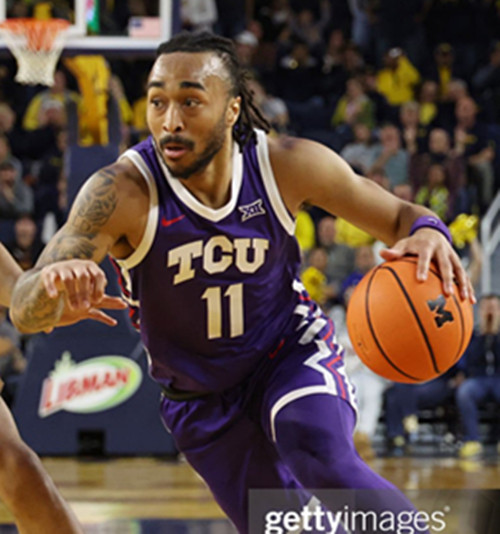 Mens Youth TCU Horned Frogs #11 Frankie Collins Purple TCU College Basketball Game Jersey