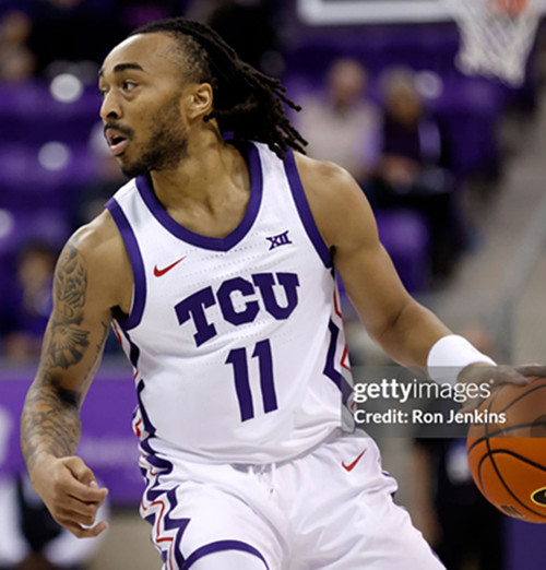 Mens Youth TCU Horned Frogs #11 Frankie Collins White TCU College Basketball Game Jersey
