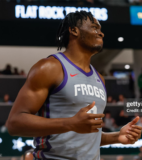 Mens Youth TCU Horned Frogs #8 Ernest Udeh Jr. Gray Frogs College Basketball Game Jersey