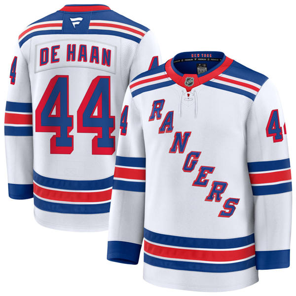 Mens New York Rangers #44 Calvin de Haan Fanatics White Away Primegreen Player Jersey