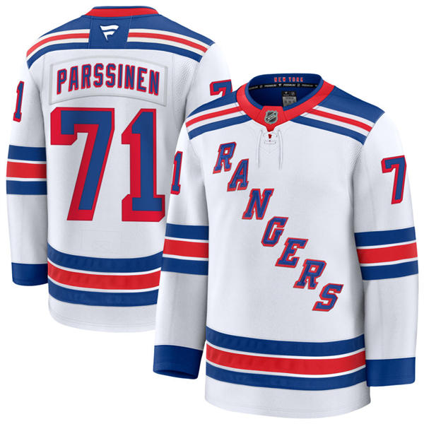 Mens New York Rangers #71 Juuso Parssinen Fanatics White Away Primegreen Player Jersey(3)
