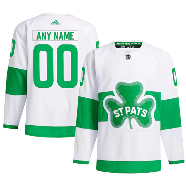 Men's Toronto Maple Leafs Custom Fanatics Fanatics  White 2024 St. Patricks Alternate Premier Jersey