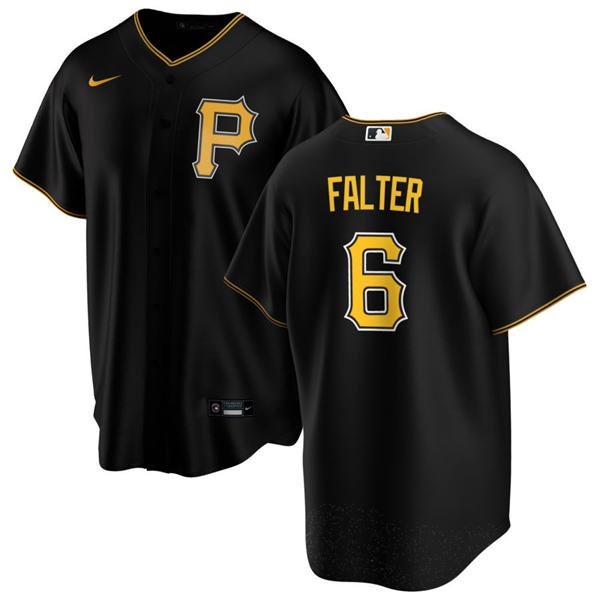 Mens Pittsburgh Pirates #6 Bailey Falter Nike Black Alternate Team Logo P Limited Player Jersey