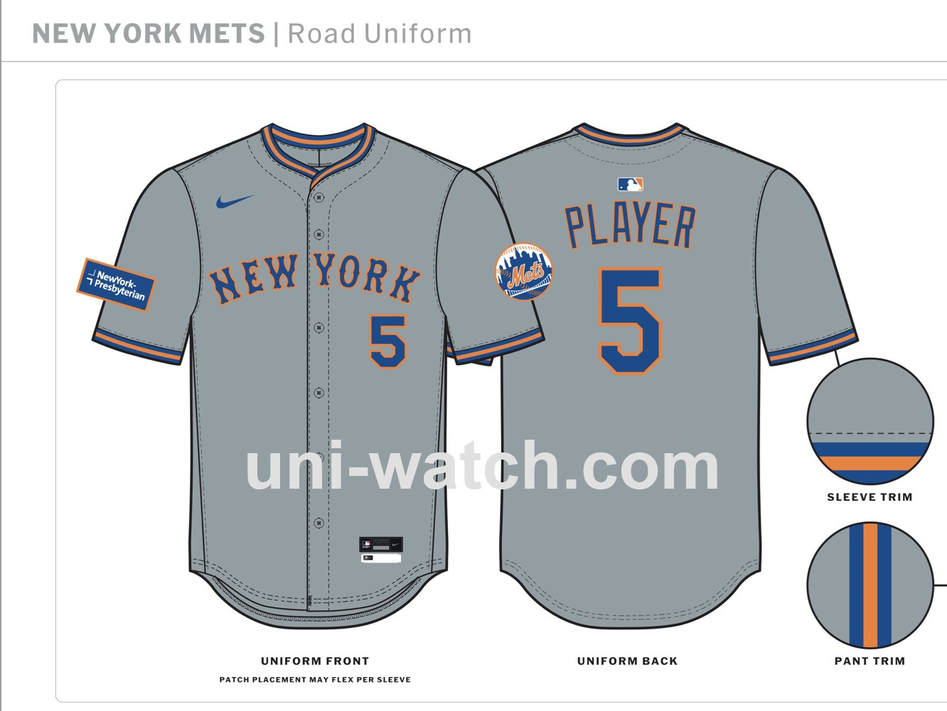 Mens Youth Mens New York Mets Custom Nike 2025 Gray Road Limited Player Jersey