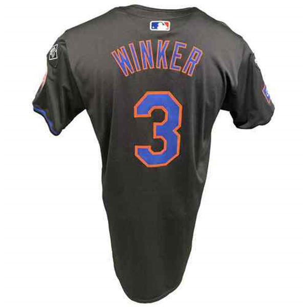 Mens New York Mets #3 Jesse Winker Nike Black Alternate Limited Player Jersey