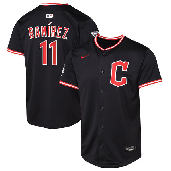 Youth Mens Cleveland Guardians #11 Jose Ramirez Nike 2025 Navy Alternate Limited Player Jersey (3)