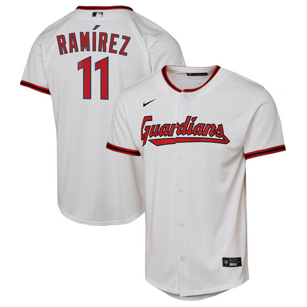 Youth Mens Cleveland Guardians #11 Jose Ramirez  Nike 2025 White Home Limited Player Jersey(2)