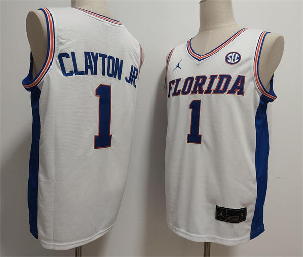 Mens Florida Gators #1 Walter Clayton Jr. White Retro Basketball Limited Jersey