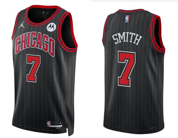 Mens Chicago Bulls #7 Jalen Smith Black Statement Edition Swingman Jersey