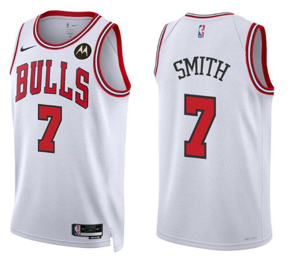 Mens Chicago Bulls #7 Jalen Smith White Association Edition Swingman Jersey