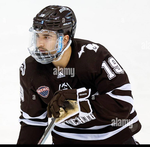 Mens Youth Western Michigan Broncos #19 Cam Knuble 2025 Brown College Hockey Game Jersey