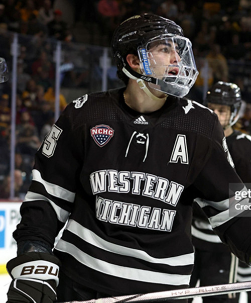 Mens Youth Western Michigan Broncos #25 Matteo Costantini 2025 Brown College Hockey Game Jersey