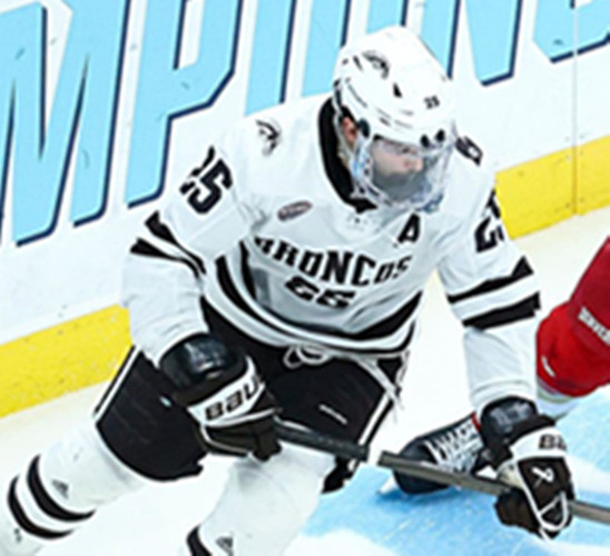 Mens Youth Western Michigan Broncos #25 Matteo Costantini 2025 White College Hockey Game Jersey