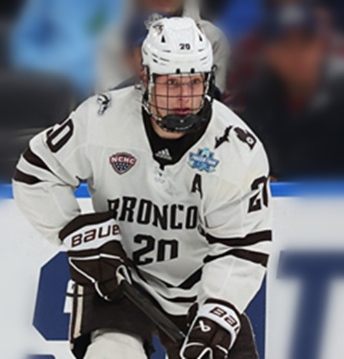 Mens Youth Western Michigan Broncos #20 Alex Bump 2025 White College Hockey Game Jersey