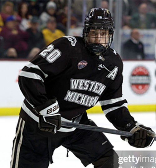 Mens Youth Western Michigan Broncos #20 Alex Bump 2025 Brown College Hockey Game Jersey
