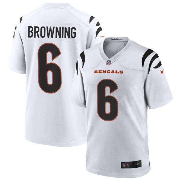 Youth Cincinnati Bengals #6 Jake Browning Nike White Vapor Limited Player Jersey
