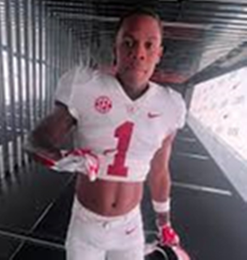 Mens Youth Alabama Crimson Tide #1 Domani Jackson White College Football Game Jersey
