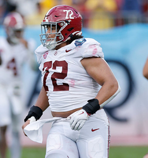 Mens Youth Alabama Crimson Tide #72 Parker Brailsford White College Football Game Jersey