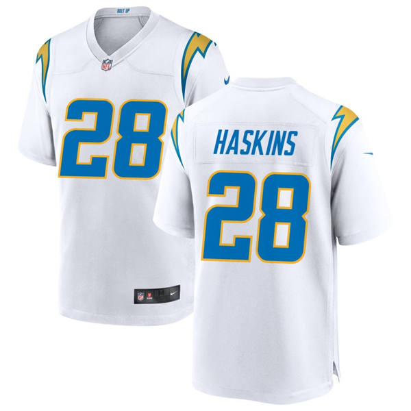 Youth Los Angeles Chargers #28 Hassan Haskins Nike White Limited Jersey