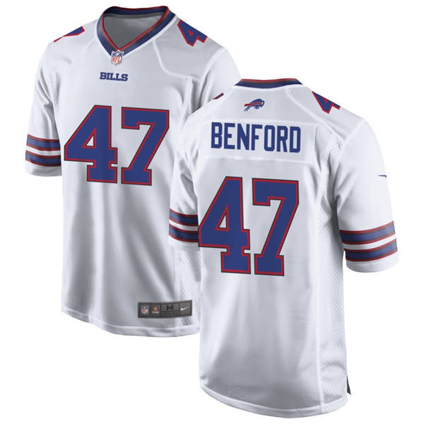 Youth Buffalo Bills #47 Christian Benford Nike White Limited Jersey