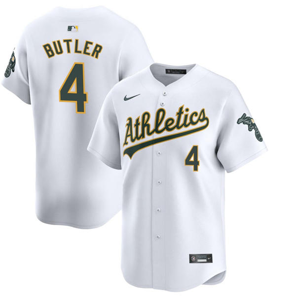 Men's Athletics #4 Lawrence Butler Nike 2025 White Home Limited Jersey