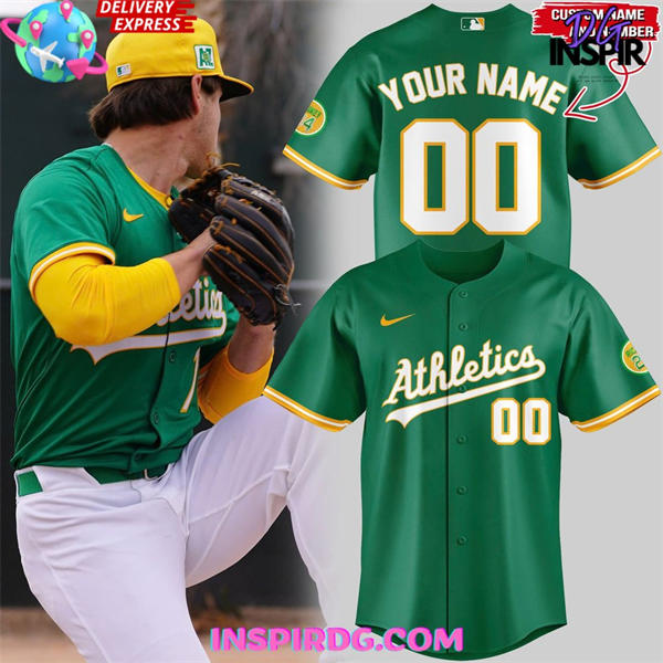 Men's Youth Athletics Custom Nike 2025 Green Alternate Spring Limited Jersey