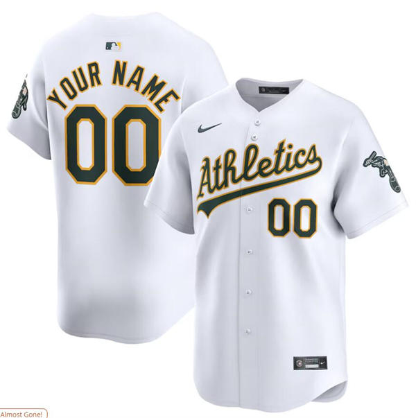 Men's Youth Athletics Custom Nike 2025 White Home Limited Jersey